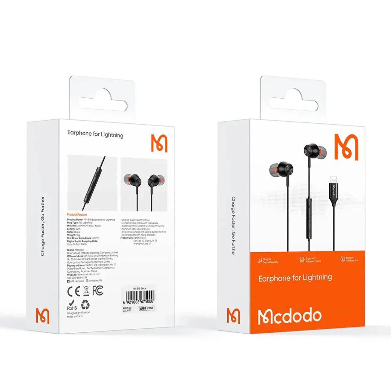 هندزفری لایتنینگ مک دودو HP-348 Mcdodo Earphone for Lightning  - Thumbnail 4