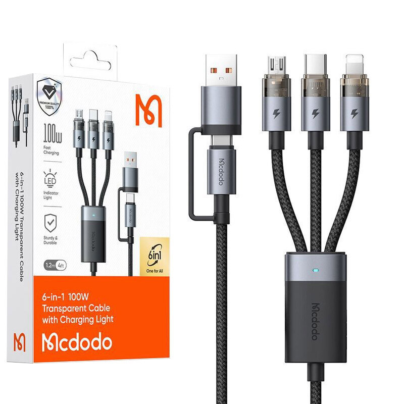 کابل شارژ چندکاره فست شارژ 100 وات مک دودو CA-726  - Thumbnail 3