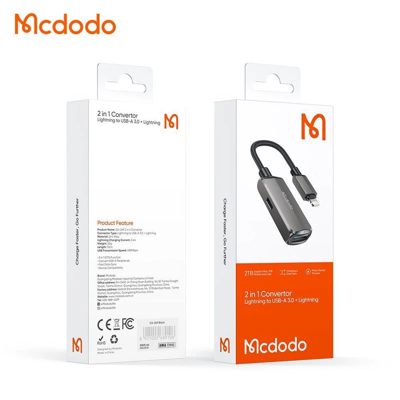 مبدل لایتنینگ به USB OTG/لایتنینگ مک دودو مدل CA-2690 - Thumbnail 2