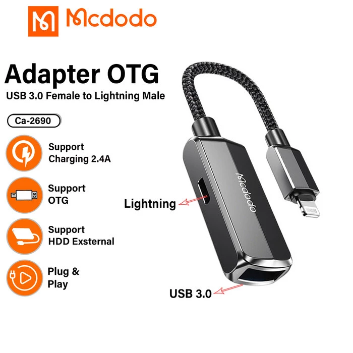 مبدل لایتنینگ به USB OTG/لایتنینگ مک دودو مدل CA-2690 - Thumbnail 3
